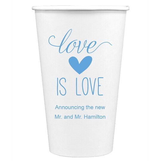 Love is Love Paper Coffee Cups